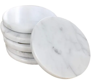 Beautifully Design <b>Marble</b> <b>Coaster</b> Multi Color With Golden Strips Attractive and Classic Most Demanding Cheap Price for Party - Product Image 3