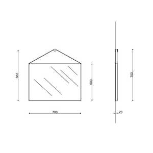 Rectangular 70x50 cm <b>Wall</b> <b>Mirror</b> with Black Leather Frame for Bathroom Use - Product Image 6