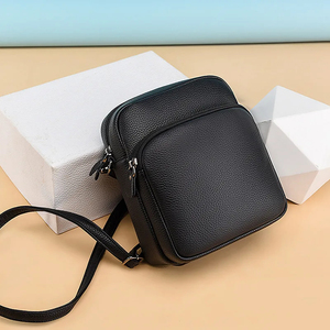 Men's and Women's GENUINE Leather Crossbody Bag with <b>Shoulder</b> <b>Strap</b> Waterproof Zipper Closure Fashionable Design - Product Image 6