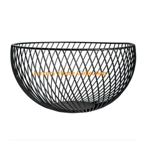 Panier de rangement couleur noire Maille de fer Ustensiles de cuisine Designer de table Look fantaisie Rangement Organisation Accessoires Fournitures - Product Image 1