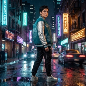 Blouson Bomber Femme Personnalisé en Satin Teal Style Letterman avec Patch Brodé Streetwear – Vente en Gros OEM - Product Image 2