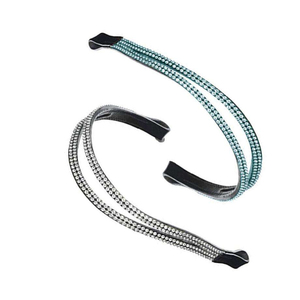 Bridas de Cuero Vacuno Genuino para Caballos, Banda Frontal Brillante para Caballos, Brida Premium con Cristales - Product Image 2