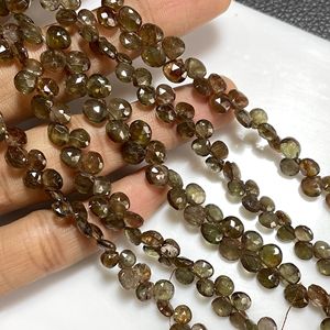 Perles de briolette en forme de coeur à facettes andalousite perles brunes de qualité fine pour bijoux en gros - Product Image 2