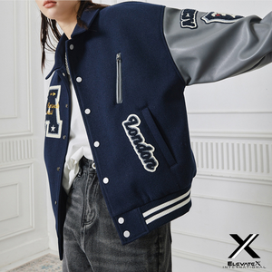 Chaqueta universitaria de lana Retro 100% de moda para mujer, Letterman personalizado, diseño de béisbol de gran tamaño, bordado, relleno de algodón de punto - Product Image 3