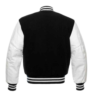 Personalizado de lujo negro ecológico Varsity chaquetas hombres Stand Collar High Street personalizado Letterman bombardero frontal de talla grande - Product Image 6