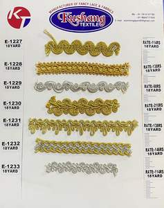 Erkoumi Wholesale Eco-Friendly 100% Polyester Small Scallop Lace Trim Gold Silver Wire <b>Sequins</b> Holiday Gift Packaging Ethnic - Product Image 2