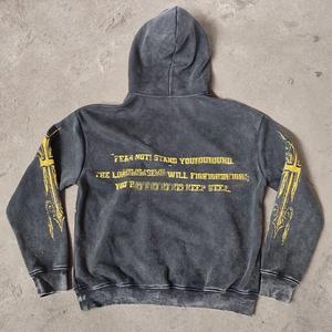 เสื้อฮู้ดผ้าซักลายกรดสไตล์วินเทจเสื้อสเวตเตอร์แบบสวมหัวทรงโอเวอร์ไซส์พิมพ์ลายปักโลโก้ได้ตามต้องการ - Product Image 2