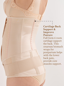 Los mejores moldeadores de carpeta de vientre para momias posparto de nacimiento natural Color beige 2 en 1 Conjunto de satén de carpeta de vientre y pélvico - Product Image 3