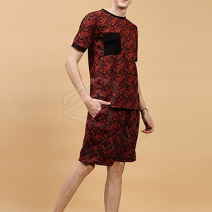 Camisa de Jersey y conjunto corto de talla grande para hombre a precio de fábrica, ropa de calle de verano, aspecto informal estampado para exteriores, diseño sencillo y liso - Product Image 6