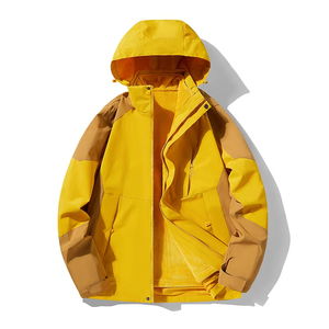 แจ็กเก็ตมีฮู้ดสำหรับผู้ชายเสื้อซิปรูดซิปทำจากโพลีเอสเตอร์กันลมหนาสองชิ้นแบบถอดได้สำหรับกลางแจ้ง100% ปีนเขาฤดูหนาว - Product Image 3