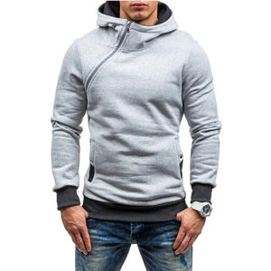 Sweats à capuche pour hommes Nouveau pull slim Sweat à capuche pour homme Sweat à capuche pour homme avec fermeture éclair diagonale Sweat à capuche pour homme - Product Image 1