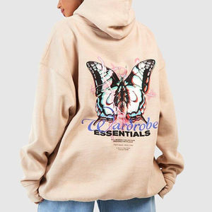 Sweat à capuche surdimensionné pour femmes de grande taille de haute qualité avec logo personnalisé/2024 Qualité OEM Sweat à capuche en coton éponge français en polaire unie pour femmes - Product Image 2