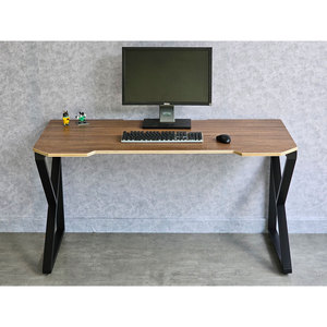 GD68071 K-Shaped <b>Iron</b> Legs Gaming Desk 140x70cm Plywood Wood Assembly Required for Home Office or Gaming Room - Product Image 4