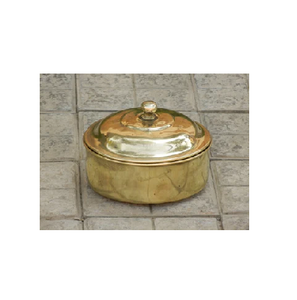 Boîte à chapati en laiton et taille et forme ronde et emballage d'une seule pièce pour couvercle en laiton et artisanat naturel et design sculpté - Product Image 6