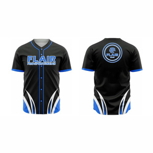 Jerseys de béisbol y softbol de talla grande personalizables Ropa de cuello redondo de poliéster transpirable con diseño impreso sublimado liso - Product Image 3