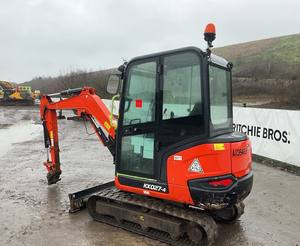 Mini-excavatrice Kubota U27-4 de 2,7 tonnes, à braquage zéro, diesel, compacte, avec hydraulique auxiliaire - Product Image 4