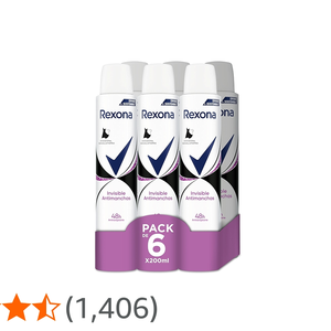 Desodorante Antitranspirante Invisible Rexona para Mujer Black&White 200ml (Paquete de 6) - Product Image 1