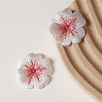 Applique en tissu brodé de fleurs de cerisier stéréo de nouveau style