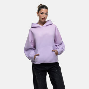 Sweat à capuche oversize pour femme, personnalisé, délavé, avec logo frontal, vintage, lilas délavé, anti-plis, respirant, pour le sport – Meilleures ventes - Product Image 6
