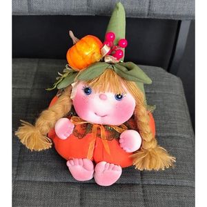 Muñeca de Tela Hecha a Mano con Forma de Chica Calabaza, Peluche Suave, Decoración Otoñal para el Hogar, Adorno para Cuarto de Niños, Regalo para Niños, 22 cm - Product Image 4