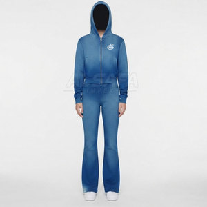 Nouvelle conception de survêtements professionnels pour hommes effet délavé, vente en gros de survêtements effet délavé à bas prix - Product Image 4