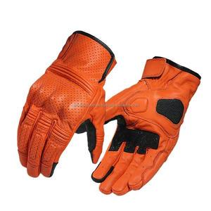 Guantes de Motocicleta Unisex Retro de Piel de Cabra Genuina Perforada con Protección de Nudillos Elásticos para Ciclismo Casual al Aire Libre - Product Image 1
