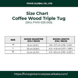 Eco-Friendly Coffee Wood Triple Tug Dog <b>Toy</b> with Three Wood Pieces, Natural Rope Chew Promotes Healthy Chewing & Active Play - Product Image 4