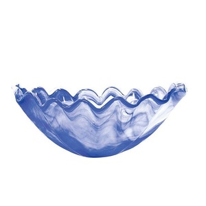 Flower Petal Design Double Color Mixed <b>Large</b> Capacity Thick Round Plastic Resin <b>Bowl</b> Set for <b>Salad</b> Fruit - Product Image 4