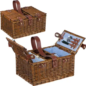 Panier de pique-nique personnalisé Gillian avec accessoires pour ustensiles de camping en plein air - Product Image 1
