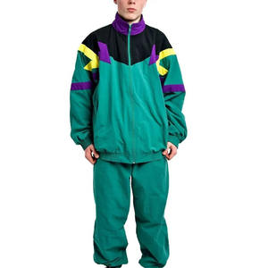 Traje de jogging en blanco personalizado 2025, recién llegado, chaqueta cortavientos, chándal estampado con cremallera, conjunto cortavientos de dos piezas de nailon para hombres - Product Image 1