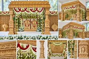 Exquisito Mandap de Boda Hindú del Sur de la India, Diseño Majestuoso, Mandap Manavarai para Bodas del Sur de la India, Nuevo Kalyana Mandapam UK - Product Image 6