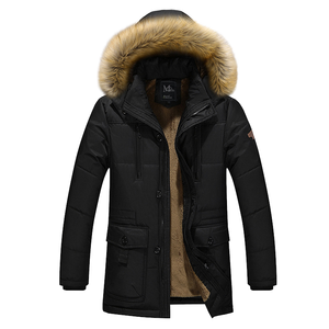 Custom OEM Casual Winter Utility Fleece Long Puffer <b>Parka</b> <b>Jacket</b> with Zipper Closure Wool Liner for Men - Product Image 5