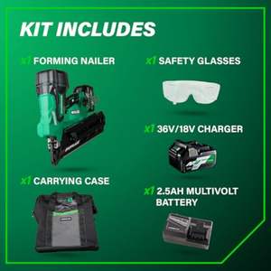 Clavadora Neumática Inalámbrica MultiVolt de 36 V para Metal, 3-1/2 Pulgadas, Grado DIY, Doble Cabezal, con Batería de Iones de Litio de 2.5 Ah - Product Image 3
