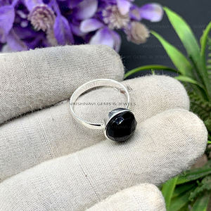 Anillos de Ónice Negro Natural de Último Diseño, Plata de Ley 925, Piedra Preciosa Redonda de 10 mm, Joyería Bohemia Minimalista para Mujer - Product Image 6