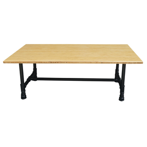 TEABAMBOO TB005 Coffee <b>Table</b> 60x100x40cm Durable Industrial Design with Pipe Legs for Home Living Room Furniture - Product Image 2