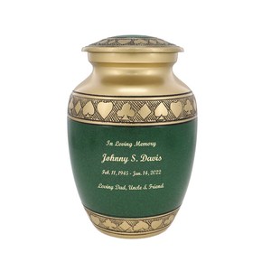 Urna Mediana Verde para Cenizas, Urnas Hechas a Mano para Cenizas, Urnas de Aluminio para Suministros Funerarios, Urnas para Cenizas Humanas - Product Image 2