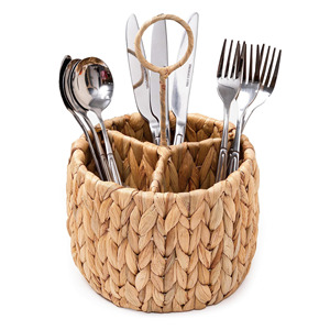 <b>Water</b> hyacinth silverware basket <b>containers</b> cutlery holder caddy christmas parties table organizer - Product Image 3