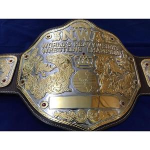 Ceinture de championnat de lutte mondiale NWA en métal, équipement sportif, plaques en laiton et zinc, sangle en cuir véritable, titre de champion - Product Image 6