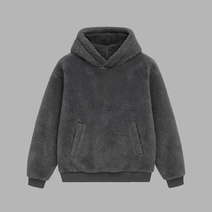 Heavy Sherpa Hoodie Unisex Invierno Poliéster/Algodón Sudadera con capucha cálida a prueba de viento de gran tamaño para comodidad informal - Product Image 5