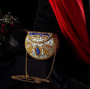 Sac d'embrayage en métal de pierre jaune de l'artisanat de luxe nouveau Design meilleur sac à main de soirée usage quotidien fête de mariage enveloppe à la mode bas - Product Image 4