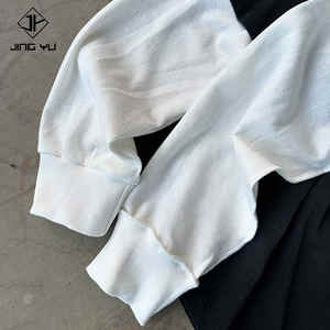 เสื้อยืดแขนยาวสองชั้นของผู้ชายผ้าฝ้าย100% ทรงหลวมโอเวอร์ไซส์ล้างลายกรด - Product Image 2