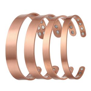 New Luxury Polished Modern Copper <b>Bangle</b> Men Women Magnetic Personalised Engraved Handmade Low Price - Product Image 3