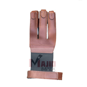 Archery Three Finger <b>Gloves</b> Leather Finger Protection Riding Equestrian <b>Shooting</b> Archery <b>Gloves</b> - Product Image 1