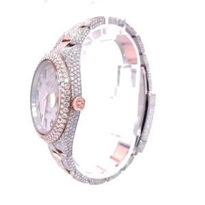 <b>Mens</b> Luxury Fashion Designer Quartz Watch Moissanite Diamond High Precision 5mm Case Glass Dial <b>Stainless</b> <b>Steel</b> Band - Product Image 6