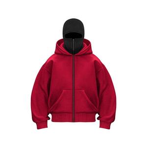 Sweat à capuche double personnalisé de qualité supérieure pour hommes Ninja Sweat à capuche double fermeture éclair avec logo de broderie personnalisé Tissu polaire - Product Image 1