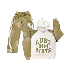 Ensemble streetwear d'hiver pour homme, personnalisé, en polaire polyester épais, délavé à l'acide, respirant, effet délavé soleil, avec strass et double fermeture éclair, coupe courte - Product Image 2