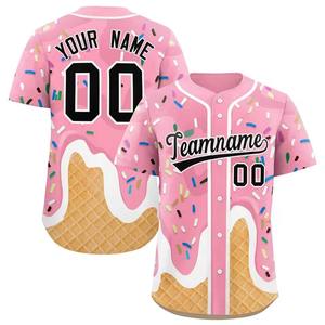Camiseta de béisbol con estampado personalizado, camiseta de manga corta con número y nombre del equipo, patrón de donuts con confeti, ropa deportiva para adultos - Product Image 5