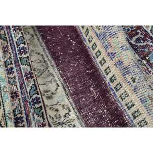 Alfombra Turca Vintage de 2.6x5.9 pies, Alfombra Decorativa, Alfombra Marroquí de Lana Azul y Roja - Product Image 5