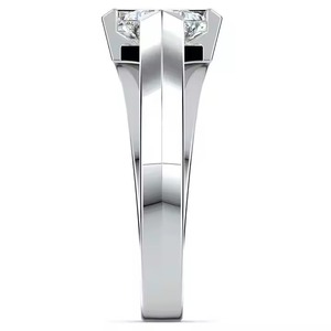 Bague de fiançailles de style classique en or 14 carats East West Princess Cut Lab Grown Diamond Rhodium pour les fêtes de mariée - Product Image 6