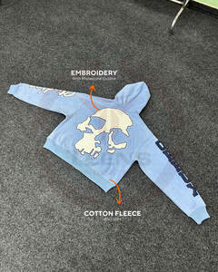 Sweat-shirts de haute qualité pour hommes, en molleton lourd, 100% coton, streetwear personnalisé, patchs en denim et broderies, survêtement pour hommes - Product Image 2